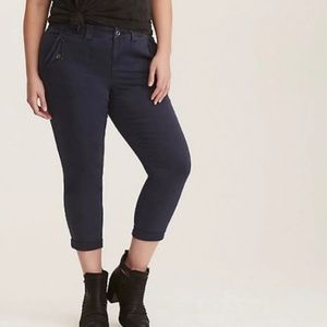 TORRID Cropped Twill Military Pant Navy